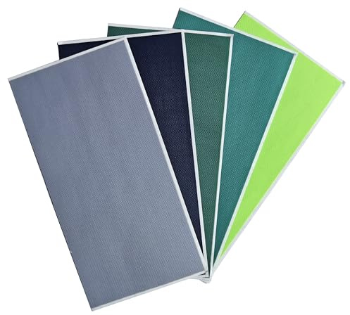 everest 1953 5er Set x-Repair Patch Selbstklebender Reparatur Aufkleber Aqua Nylon Flicken für Zelte, Rucksack, Markisen, Schlauchboot, Luftmatratze, Daunenjacke 7 x 14 cm Blau, Grün, Türkis, Grau