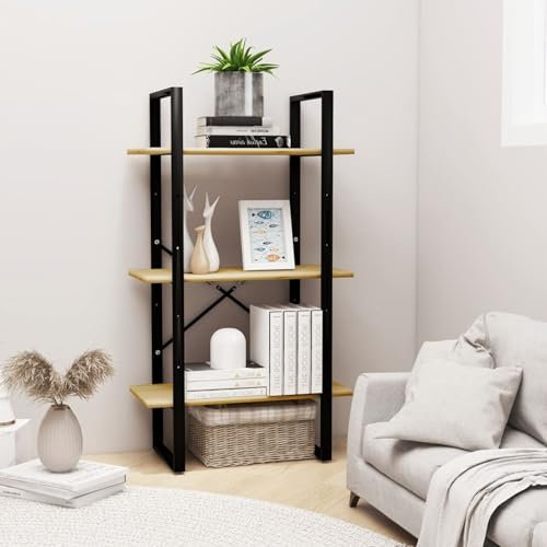 ShGaxin Lagerregal, Regal, Bookshelf, Leiterregal, Standregal, Wandregal, Aktenregal, DVD Regal, 60x30x105 cm Massivholz Kiefer