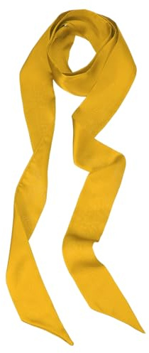 PATIKIL Sciarpa a Nastro Elegante, Sciarpa Sottile Tinta Unita, Fazzoletto da Collo Lungo Pura Seta, Cintura, Fascia Capelli, Fascia Capelli, Cravatta a Nastro per Donna, Giallo Terroso