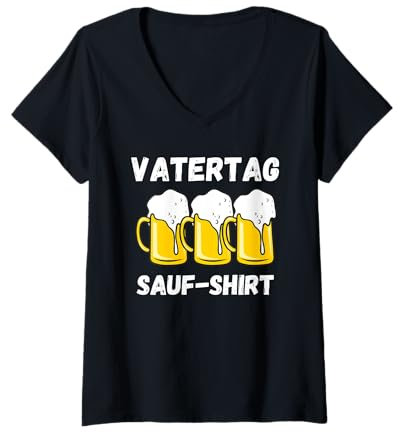 Damen Vatertag Saufen Motiv für die Trink-Gruppe - Gruppen Saufen T-Shirt mit V-Ausschnitt