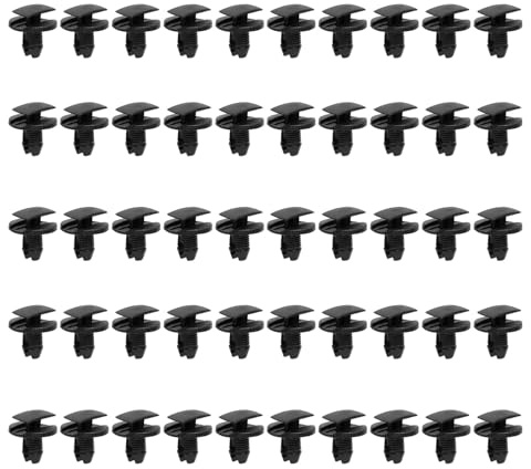GisWell Clips Voiture, 50 Pcs Rivet Plastique Voiture, Clips de Fixation Parechocs Compatible avec Citroen Peugeot Jumpy Berlingo C3 C4 C5 C6 clio2