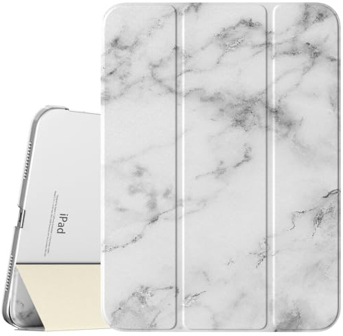TiMOVO Case for iPad (A16) 11th Generation 11 Inch 2025/iPad 10th Generation 10.9 Inch 2022, Slim Stand Cover with Hard Translucent Back, Support Touch ID, Auto Wake/Sleep, Marble White