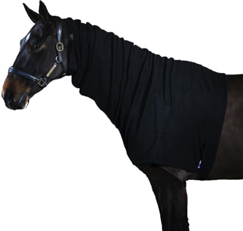 Kuscheliges Fleece Halsteil für Pferde von Snuggy Hoods - Reißverschluss-Version - 5 Farben, 10 Größen (Schwarz, XL)
