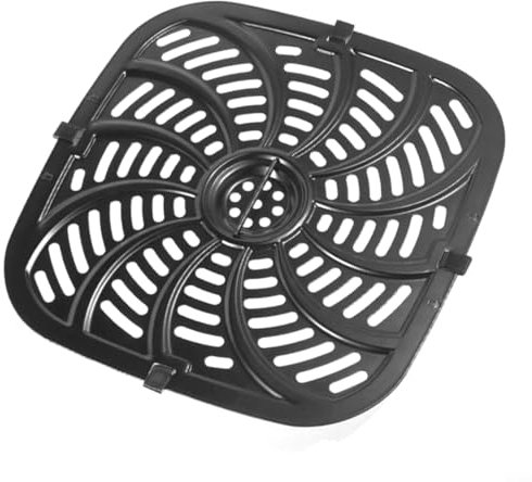 Gettimore Padella quadrata di ricambio per friggitrice ad aria con angoli protettivi 24 x 25 cm, pentole nere