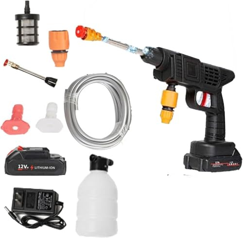 kumosaka Hydro X5 Hand Held Pressure Washer, Hydro X5 Power Washer with 6-in-1 Nozzle & 10 Meter Hose, Powerful Portable Washers for Car,Floor,Fence Cleaning(96V with box)
