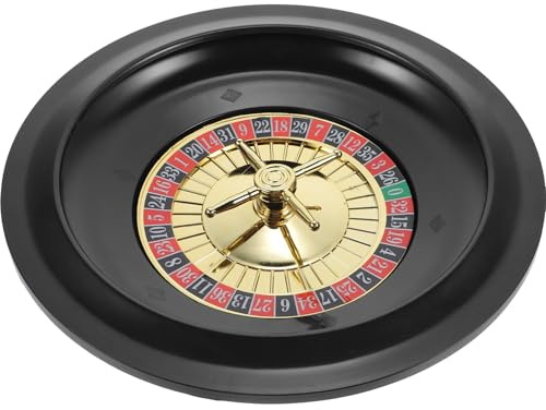 Riegel Pokerrad aus Kunststoff, Schwarzes Pokerspiel Zubehör für Erwachsene | Roulette Satz, Partyspiel Requisite mit Stabilem Rad, Praktisch, Wiederverwendbar und Leicht zu Tragen