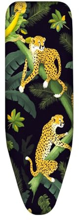 Ironing Board Covers 122 x 38 cm Animal Print with Padding, Easy Fit and Resists Scorching,Bungee Elasticated Ironing Board Covers Large, Easy Placement