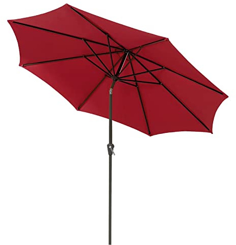 QYYZTQY Outdoor Parasol Umbrella 106inch Patio Market with Crank,Outdoor Umbrellas for Garden Tilt Function,Sun Protection Showerproof Table Without Base (Red 9Ft(270CM))