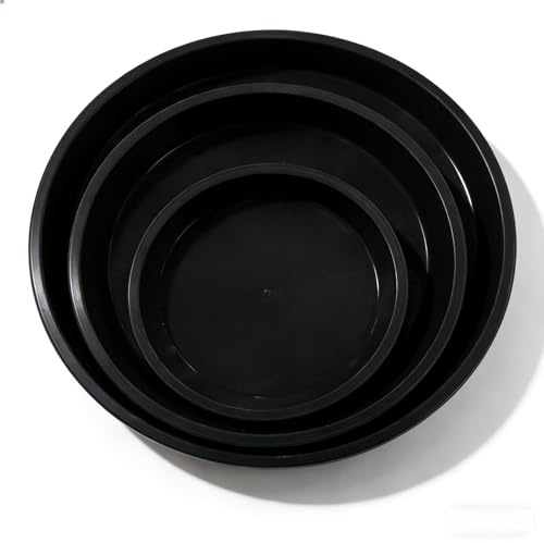 msymsyu 9 Pièces Coupelle Pot de Fleur 12cm 14cm et 16cm (3 sous-Pots par Taille) - Noir sous Coupe Pot de Fleur Plastique Adaptés aux Projets de Jardinage et aux Plantes D'intérieur et D'extérieur