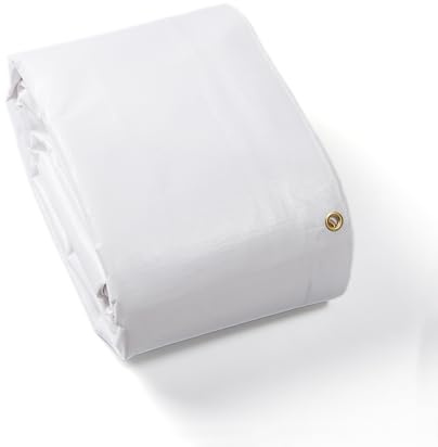 GUARD SHIELD Lona Impermeable con Ojales, 3 x 4 m, Color Blanco, Carga Extrema, Lona de poliéster Multifuncional de 300 g/㎡, Resistente a roturas, estabilizada a los Rayos UV, Resistente a desgarros
