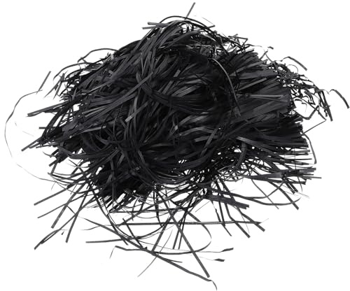FIXOSHEE 500g Black Crinkle Cut Paper Shred Filler for Boxes, Basket Stuffing Packaging Filler, Wrapping Tissue Paper for Wedding and Celebration Decorations
