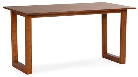 HOMN LIVING Mesa de Comedor Chipre 140x60 cm Color Nogal, Madera Maciza, 140 cm (Ancho) 60 cm (Profundo) 75 cm (Altura)
