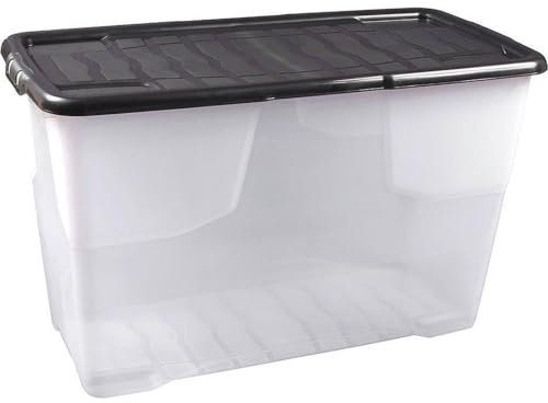 STRATA Curve Aufbewahrungsbox transparent 100 L - stapelbar, mit Deckel, Kunststoff