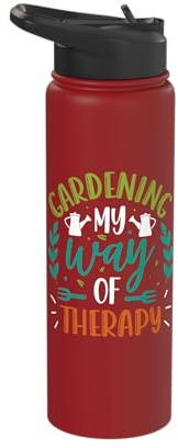 Gardening My Way Of Therapy Plant Lover Gardener Self-Care Stainless Steel Insulated Water Bottle