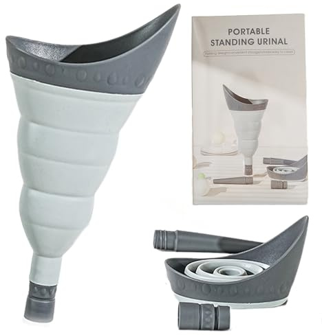QIUMING Orinal Plegable para Mujeres Urinella para Mujer Urinario Portatil Mujer Embudo de orina Reutilizable para Mujeres Adecuado para Actividades,Al Aire Libre,Camping,Viajes,Senderismo (Gris)