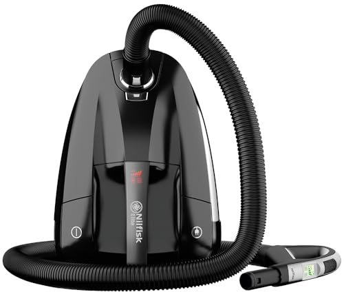 Nilfisk Aspiradora Elite para Suelos y Alfombras - Aspirador Anti-Alérgenos con Filtro HEPA, Elimina Ácaros y Pelos de Mascotas - Negra (BMSU14P10A1)