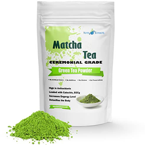 NutriExtracts Matcha Green Tea Powder Original Ceremonial Grade, 200g Pouch | Ideal for Matcha Tea Latte, Smoothies, Resealable Packaging, Natural, Vegan