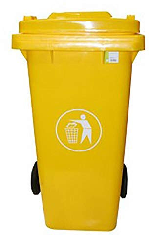 NATUUR CONTENEDOR Basura con Ruedas Tapa 120 LT PLASTICO Amarillo NT125869
