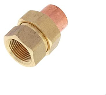 EZ-FLUID Plumbing 3/4 C X FIP Brass Copper Pipe Union Solder x Female Iron Threaded (Copper Sweat Sockets X FIP) Connection Copper Fitting,Straight(1 Pack)