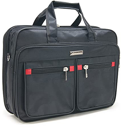 Waytex 71010 Sacoche Porte Document et Ordinateur 15.6 Imperméable Multipoches Noir