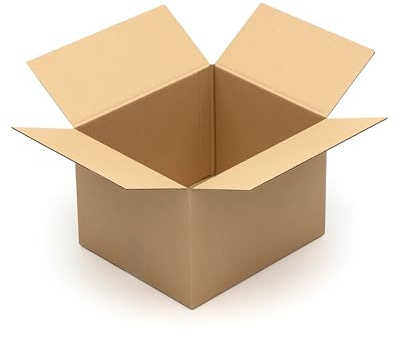 KK Verpackungen Versandkartons 350 x 300 x 250 mm Braun 1-wellig (Außenmaß 356 x 306 x 260 mm) | 25 Stück, Faltkartons Kartons geeignet für Versand als DHL Paket DPD Hermes GLS Paketklasse M (KK132)