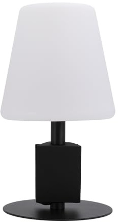 SECURIT - LED-Leuchte Michelle mit Kreidetafel - Kabellos - Schwarz/Weiß | 2 Beleuchtungsstufen - USB-Magnetladekabel - Für Innen- und Außenbereich