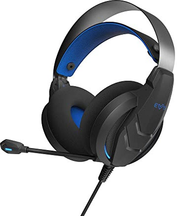 Energy Sistem Casque de Jeu ESG Metal Core (Auriculaires Gamer Casques Gaming Lumières LED, Boom Mic, Bandeau Réglable, Câble 220cm) - Bleu