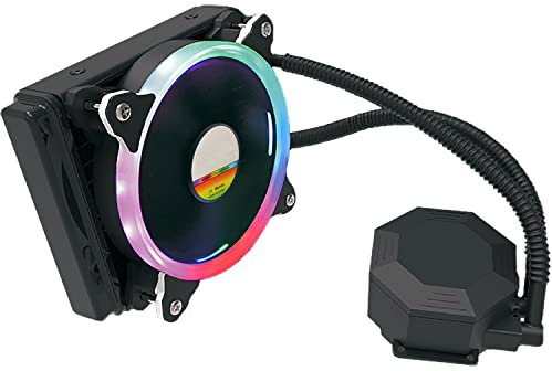 Simpletek – Disipador líquido para juegos con ventilador multicolor | RGB, socket: LGA775 1156 1155 1150 1151 1200 AMD AM3 FM2 754