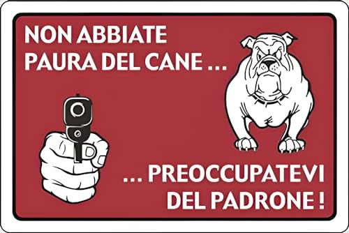 Worry Master Sign for Gate Fence and Walls - Dog Warning Sign Made of Durable Plastic - Size 20x30cm