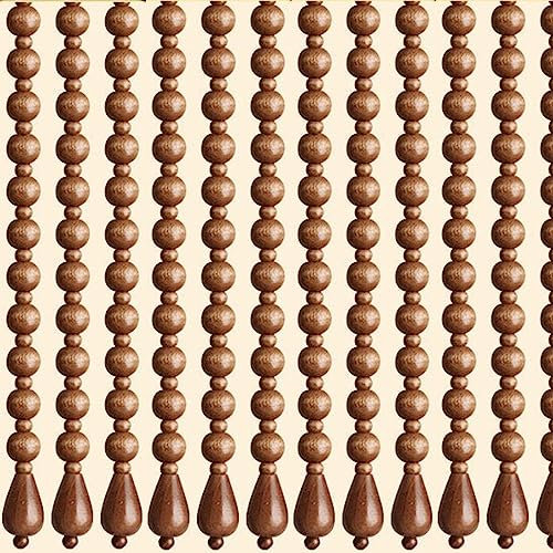 90x200cm Fadenvorhang Hängende Saiten Dekorative, Insektenschutz Massivholz Bambus Fliegengitter, Perlenvorhang Türvorhang aus Holz Sichtschutz für Wohnzimmer Wandschrank Schlafzimmer Balkontür ( Colo