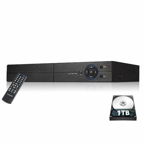 NANO BOX 4 Channel CCTV DVR 5MP Lite 5-in-1 Hybrid Digital Recorder HD BNC Imputs Supports AHD TVI CVI CVBS, Analog Cameras And IP Cameras, Remote Access (4 CH+1TB HDD)