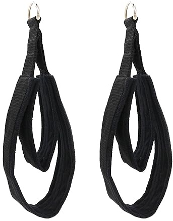 2 X Pilates Gurte, Langlebige Doppelschlaufen Pilates Gurte für Reformer D Ringe, Gurte für Fitness, Verbessern Die Flexibilität, Übungen, Schwarz