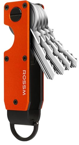 ROSSM Schlüssel-Organizer | Kompakter Schlüsselhalter aus Metall | Minimalistischer innovativer Schlüsselanhänger | Mini-Schlüsseletui, das bis zu 6 Schlüssel schützt
