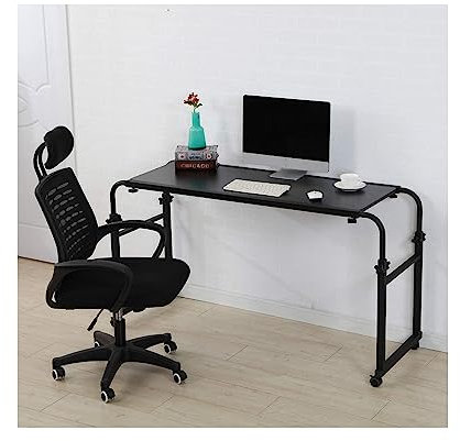 Betttisch, Laptoptisch, Überbettschreibtisch, Überbetttisch mit Rollen, Überbettschreibtisch mit Rollen für Einzel-/Doppel-/Queensize-/Kingsize-Bettrahmen (Größe: 0,8 m)