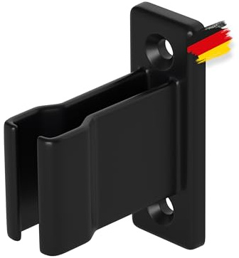 BAUHELD 3x Kurbelhalter für Kurbelstange oder Markisenkurbel [Made in Germany] - Wand-Halterung für 12 bis 17mm Durchmesser - Kurbel-Halter mit elastischem Griff - Höhe 35mm - Schwarz - RAL9005