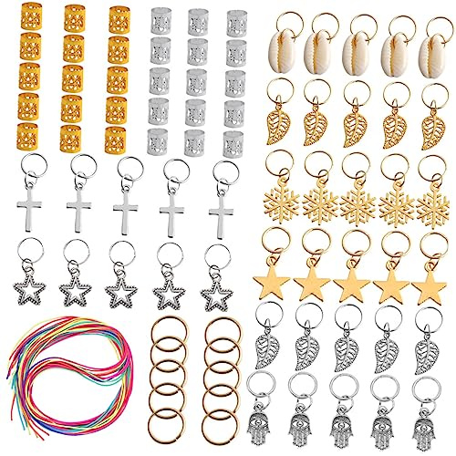 HONMEET 110piezas Anillos Metálicos Para Dreadlocks De Adornos Creativos Para Trenzas Accesorios De Pelo Para Estilo Único y Personalizado