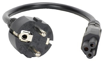shortix kurzes Stromkabel/Netzkabel (Schutzkontaktstecker CEE 7/4 auf Kleeblattbucse IEC 320-C5). 30cm