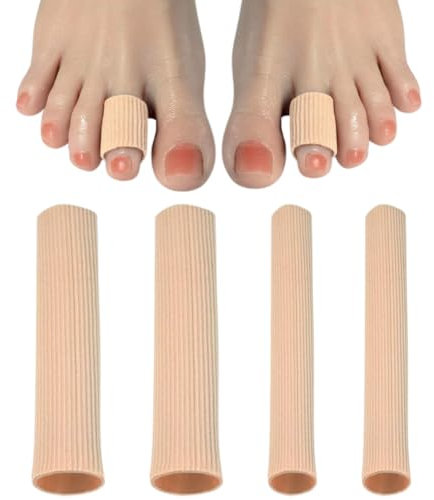 4 Pezzi Protezione Dita Piedi in Silicone, Manicotti Tubo Proteggi Dita, Protezione Dita Piedi in Silicone Tagliabile, Tubo Proteggi Dita Piedi