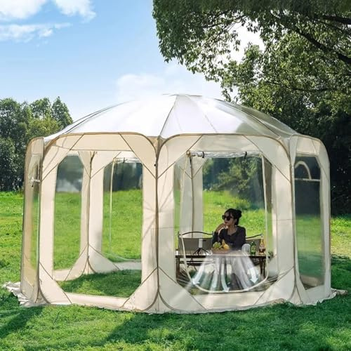 HLGKBY Gartenkuppel-Iglu, Gartenzelthaus, große beheizte Zelte, Iglu-Kuppel im Freien für den Winter für Winterpartys im Freien, wetterfestes Gewächshaus, beheiztes Iglu, acht Seiten