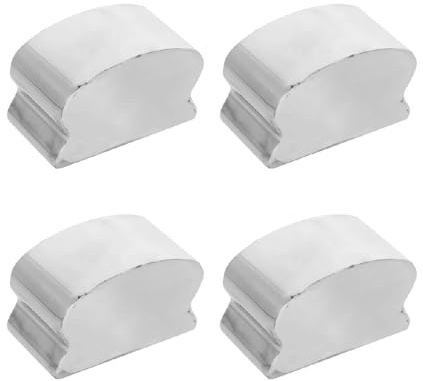 4 Pack Handrail Cap, Stainless Steel Horseshoe Shaped Handrail End Caps, Staircase Steps Hand Rail End Cover Handrail Fittings