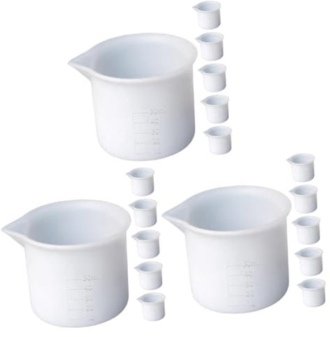 Cabilock 3 Juegos Taza Medidora De Silicona De 50 Ml Medida De La Taza Vasos Para Mezclar A Escala Juego De Vasos Medidores De Silicona Tazas Medidoras De Resina De 6 Piezas * 3