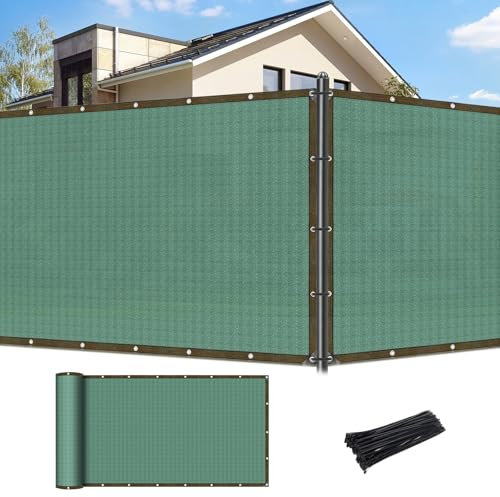 Garden Privacy Screen 2 x 15 m, Heavy Duty Fencing Shade Cover, 80% Shading Rate UV Protection, Tear-Resistant Windbreak Privacy Netting with Cable Ties, for Wall Garden Yard Backyard, Green