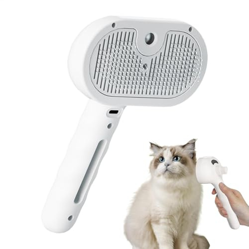 Spritz Defur Comb, USB Rechargeable Cat Steaming Brush, 35ml Water Tank, Dog Hair Remover, Pet Supplies, Depilatory Comb for Indoor Cats, Easy Grooming Solution