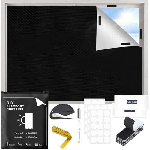 Verdunklungsrollo130x148cm,Sonnenschutz Fenster Innen Vorhang Ohne Bohren,Verdunklungsfolie Für Fenster Verdunkeln,Verdunkelungsvorhang Kinderzimmer Blackout Für Dachfenster,Schlafzimmer,Reisen