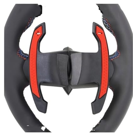 WyaYy8 Palette Cambio al Volante per Auto per BMW Série 1 F40 M135i Série 2 F44 Série 2 G42 2020 2021,Paletta Cambio Volante Decorazione del Rivestimento Esteso Parti Interne,C-Red