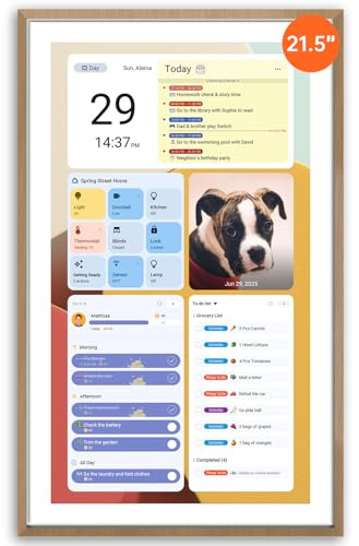 Apolosign Calendar 21.5 inch Digital Calendar & Chore Chart, Smart Touchscreen Interactive Display for Family Schedules Wall Mount Included, Great for Organizing Your Planner