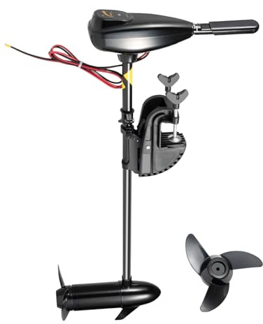LKHDONG Außenbordmotor 12V 80LBS Elektro Außenborder Bootsmotor 800W Elektromotor Aussenbordmotor mit Batterieanzeige, 1,2PS Elektrobootsmotor 1850kg Zugkraft
