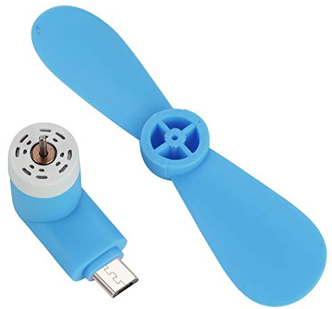 XUMIUZIY 5V Mini Portable USB Fan, Small USB Fan, for Bank Gifts Travel Outdoors in the Open Hot Weather Androidos Phone (Blue)