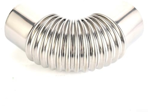 Desiumite Tubo flessibile a gomito per canna fumaria a 90 gradi in acciaio inossidabile per stufa a legna o stufa a tenda calda, Fornello da campeggio curva del camino, Giunto per canna fumaria in