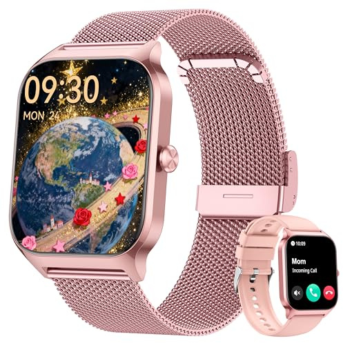 LODIMEKE Smartwatch Blutdruckmessung, Fitnessuhr Herren Damen Bluetooth-Telefonie, Herzfrequenz, SpO2, Stress, Schlaf, 100+ Sportmodi Fitness Tracker, Schrittzähler, Geschenk für iPhone Android